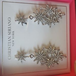 Christian Siriano Dangled earrings with rhinestone